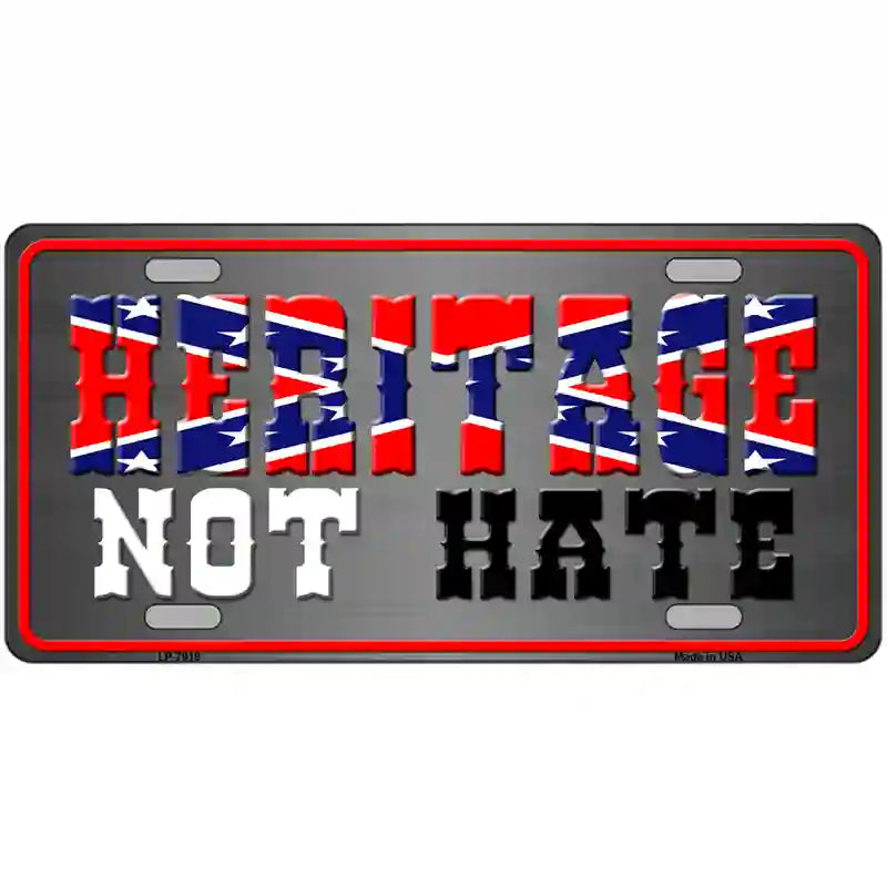 Heritage Not Hate Rebel Flag Novelty Metal License Plate 24" x 12" (LLP)