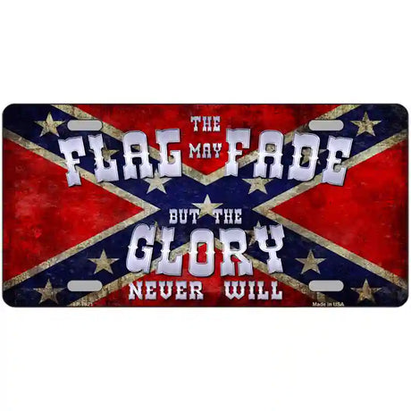 Flag May Fade Novelty Metal License Plate 24" x 12" (LLP)