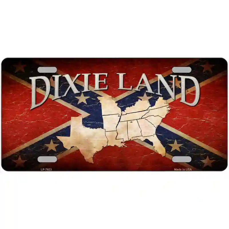 Dixie Land Novelty Metal License Plate 24" x 12" (LLP)