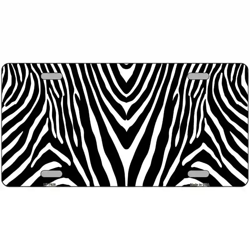 Zebra Metal Novelty License Plate 24" x 12" (LLP)