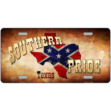 Southern Pride Texas Novelty Metal License Plate 24" x 12" (LLP)