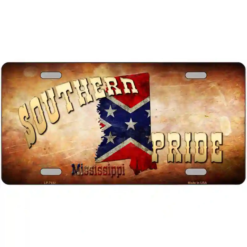 Southern Pride Mississippi Novelty Metal License Plate 24" x 12" (LLP)