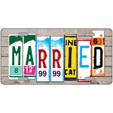 Married Wood License Plate Art Novelty Metal License Plate 24" x 12" (LLP)