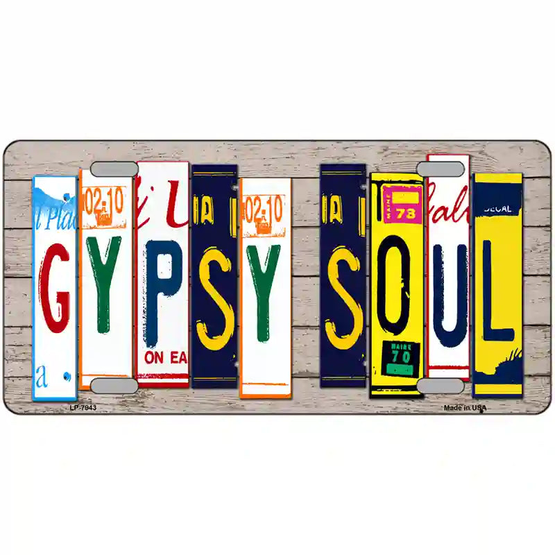 Gypsy Soul Wood License Plate Art Novelty Metal License Plate 24" x 12" (LLP)