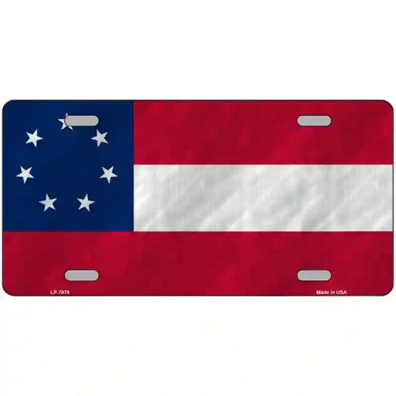 Confederate Flag First 7 Stars Novelty Metal License Plate 24" x 12" (LLP)