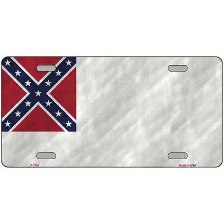 Second Confederate Flag Novelty Metal License Plate 24" x 12" (LLP)