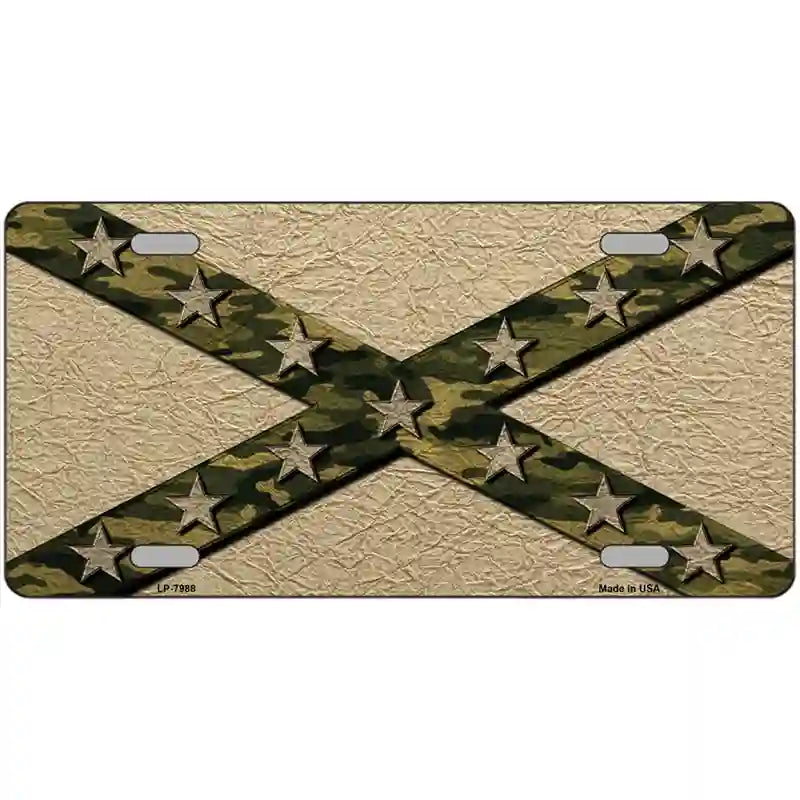 Confederate Stripes Camo Novelty Metal License Plate 24" x 12" (LLP)