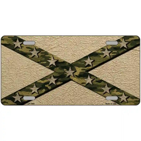 Confederate Stripes Camo Novelty Metal License Plate 24" x 12" (LLP)