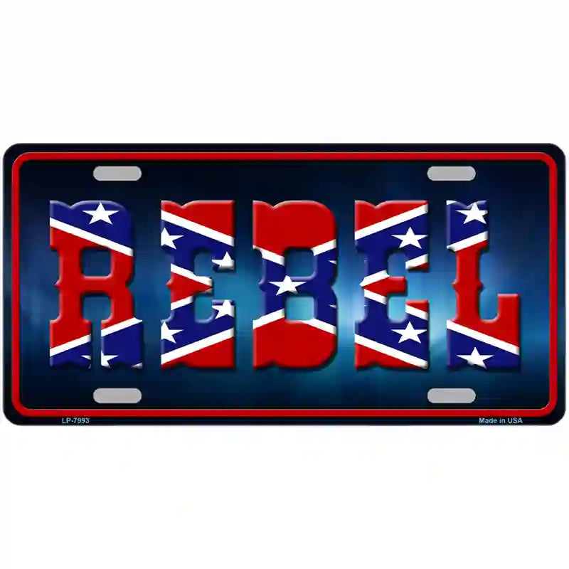 Rebel Novelty Metal License Plate 24" x 12" (LLP)