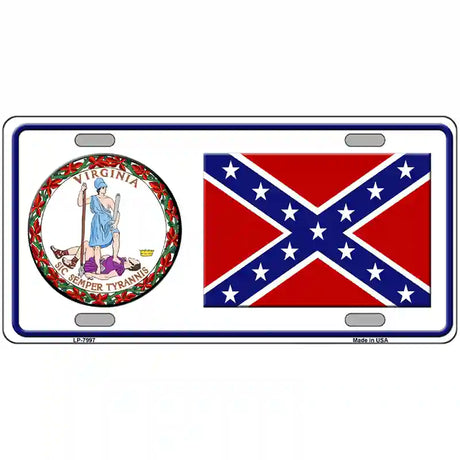 Confederate Flag Virginia Seal Novelty Metal License Plate 24" x 12" (LLP)