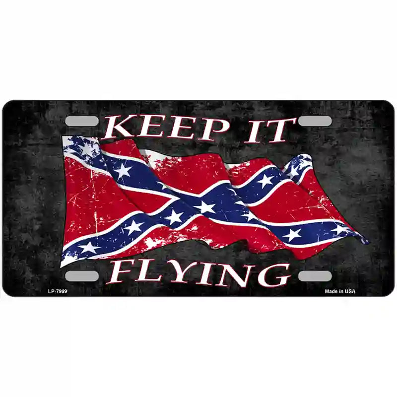 Confederate Keep It Flying Novelty Metal License Plate 24" x 12" (LLP)