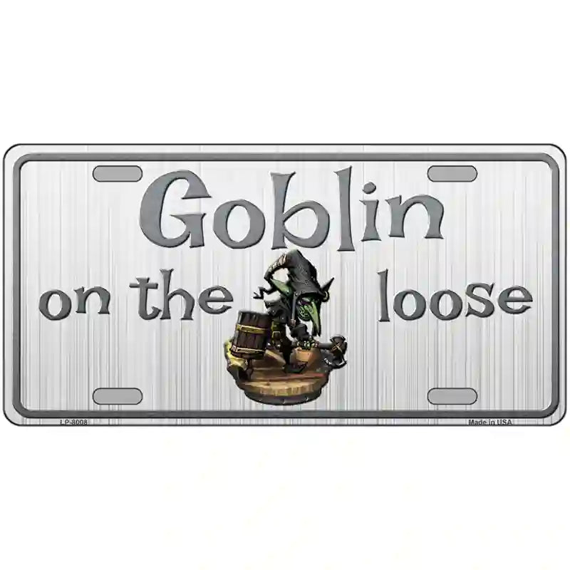 Goblin On The Loose Novelty Metal License Plate 24" x 12" (LLP)