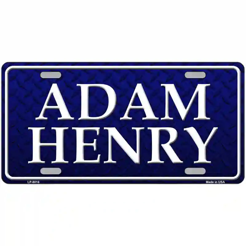 Adam Henry Novelty Metal License Plate 24" x 12" (LLP)