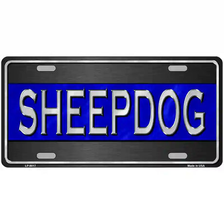 Sheepdog Thin Blue Line Novelty Metal License Plate 24" x 12" (LLP)