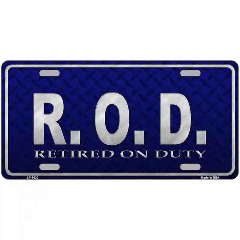 Retired On Duty Novelty Metal License Plate 24" x 12" (LLP)