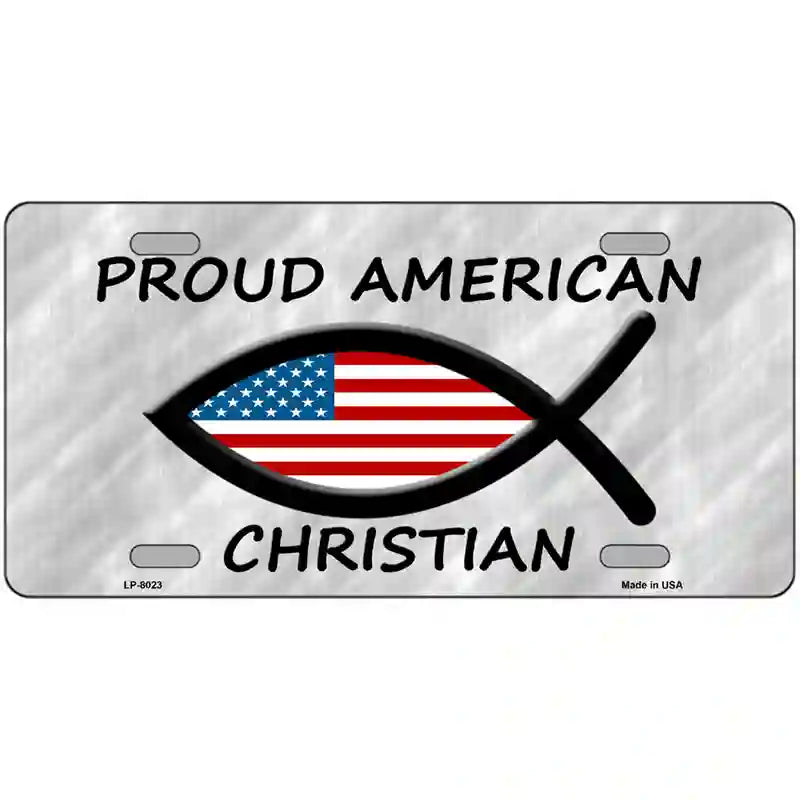 Proud American Christian Novelty Metal License Plate 24" x 12" (LLP)