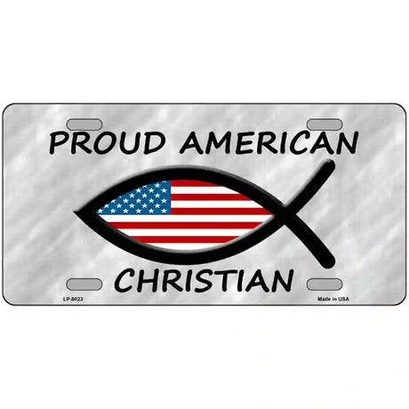 Proud American Christian Novelty Metal License Plate 24" x 12" (LLP)