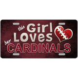 This Girl Loves Her Cardinals Novelty Metal License Plate 24" x 12" (LLP)