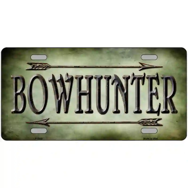 Bowhunter Novelty Metal License Plate 24" x 12" (LLP)