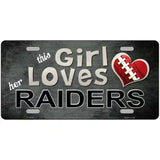 This Girl Loves Her Raiders Novelty Metal License Plate 24" x 12" (LLP)