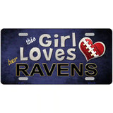 This Girl Loves Her Ravens Novelty Metal License Plate 24" x 12" (LLP)