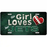 This Girl Loves Her Jets Novelty Metal License Plate 24" x 12" (LLP)