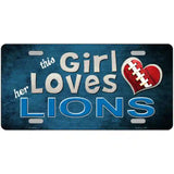 This Girl Loves Her Lions Novelty Metal License Plate 24" x 12" (LLP)