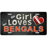 This Girl Loves Her Bengals Novelty Metal License Plate 24" x 12" (LLP)