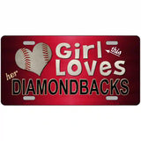 This Girl Loves Her Diamondbacks Novelty Metal License Plate 24" x 12" (LLP)