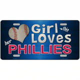 This Girl Loves Her Phillies Novelty Metal License Plate 24" x 12" (LLP)