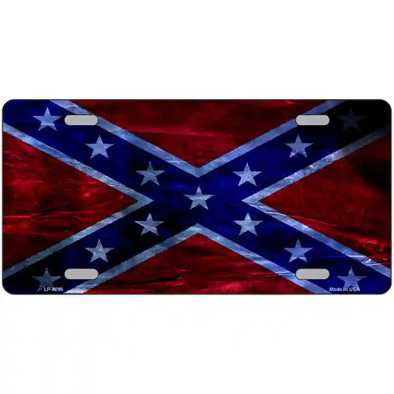 Confederate Flag Foiled Novelty Metal License Plate 24" x 12" (LLP)