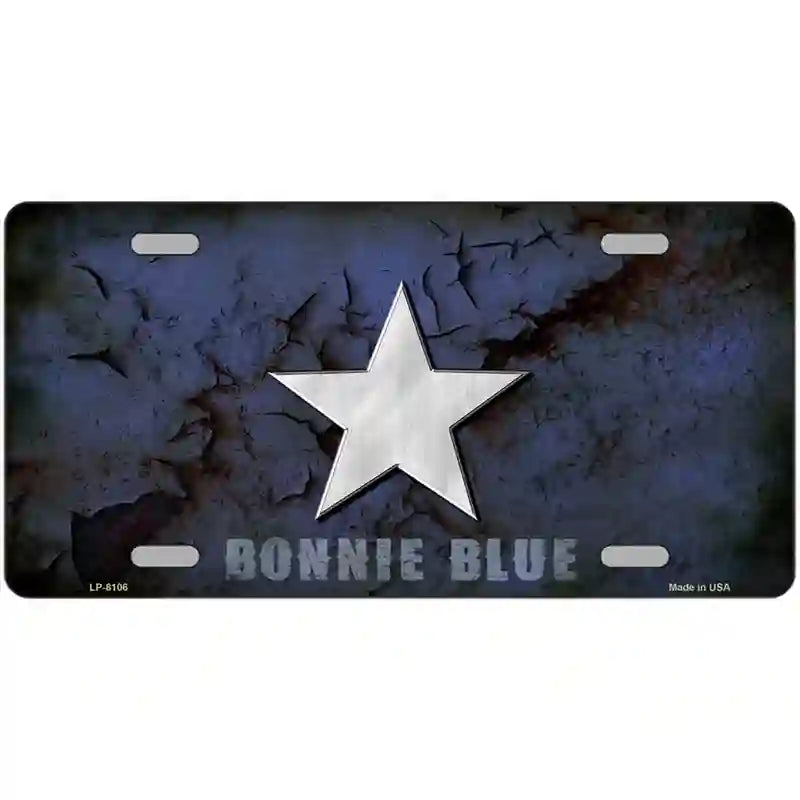 Bonnie Blue Star Novelty Metal License Plate 24" x 12" (LLP)