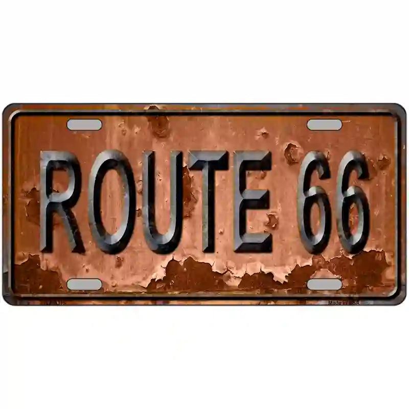 Route 66 Novelty Metal License Plate 24" x 12" (LLP)