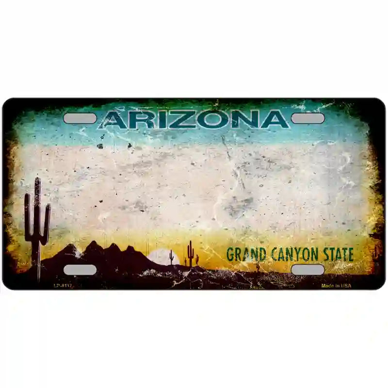 Arizona State Rusty Novelty Metal License Plate 24" x 12" (LLP)