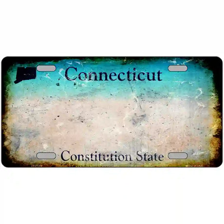 Connecticut State Rusty Novelty Metal License Plate 24" x 12" (LLP)