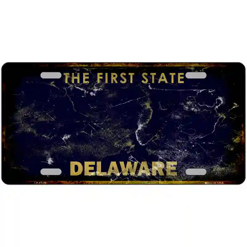 Delaware State Rusty Novelty Metal License Plate 24" x 12" (LLP)