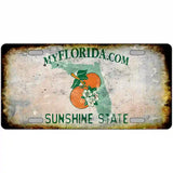 Florida State Rusty Novelty Metal License Plate 24" x 12" (LLP)