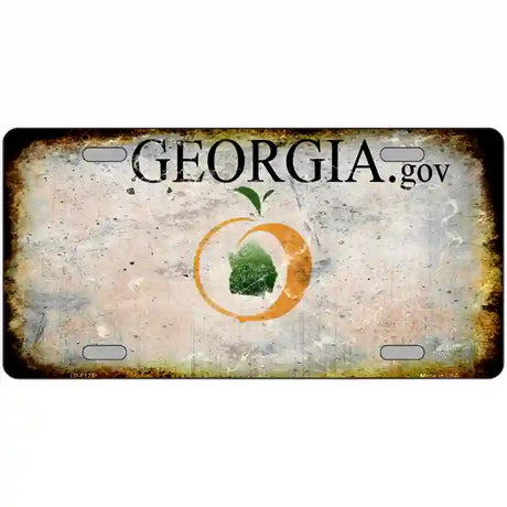 Georgia State Rusty Novelty Metal License Plate 24" x 12" (LLP)