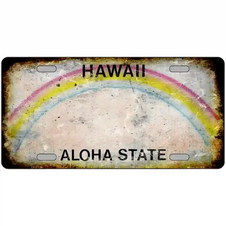 Hawaii State Rusty Novelty Metal License Plate 24" x 12" (LLP)