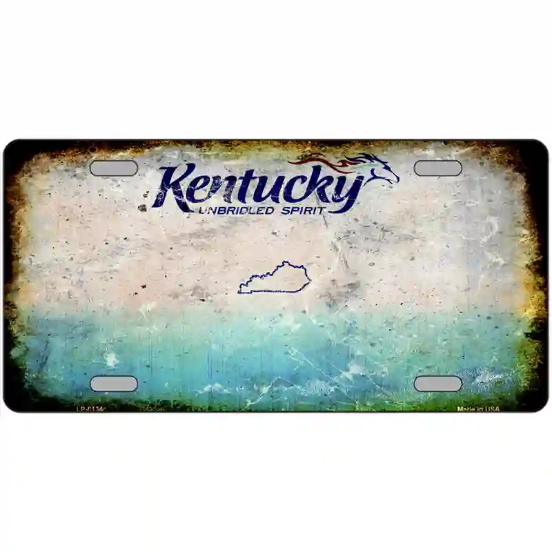 Kentucky State Rusty Novelty Metal License Plate 24" x 12" (LLP)