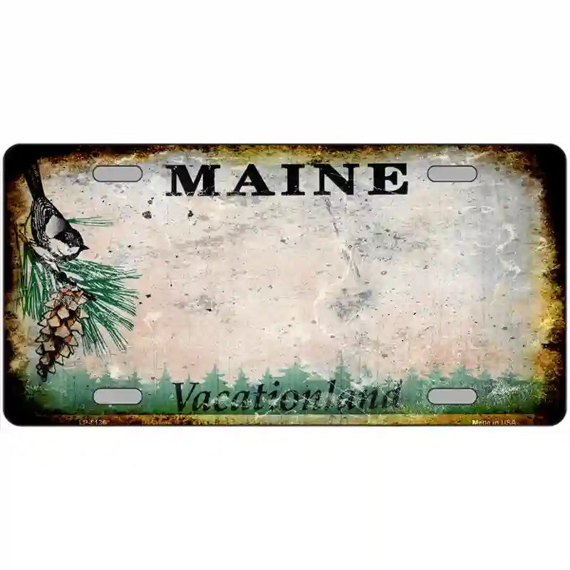 Maine State Rusty Novelty Metal License Plate 24" x 12" (LLP)