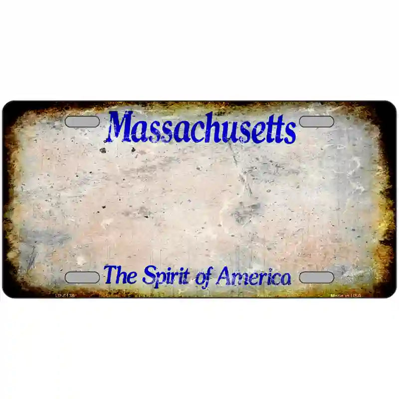 Massachusetts State Rusty Novelty Metal License Plate 24" x 12" (LLP)