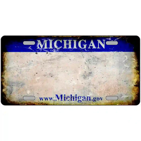 Michigan State Rusty Novelty Metal License Plate 24" x 12" (LLP)