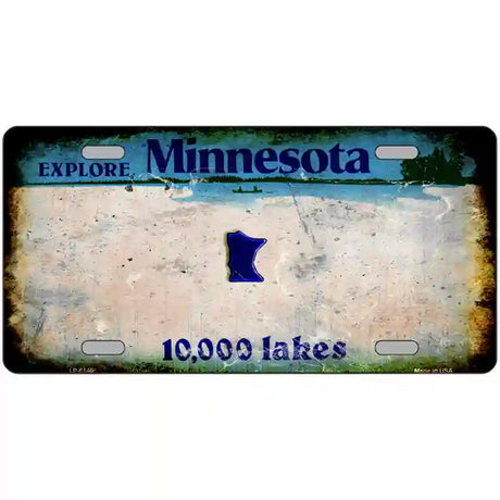 Minnesota State Rusty Novelty Metal License Plate 24" x 12" (LLP)