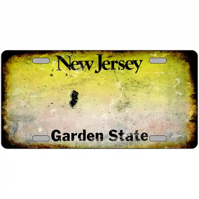 New Jersey State Rusty Novelty Metal License Plate 24" x 12" (LLP)