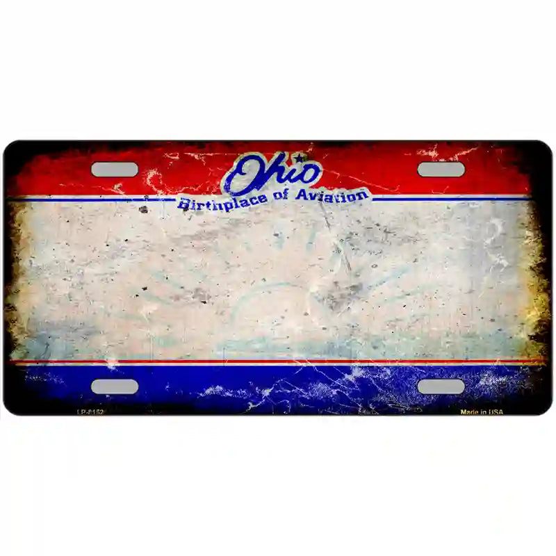 Ohio State Rusty Novelty Metal License Plate 24" x 12" (LLP)