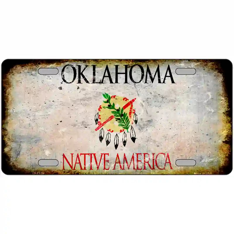 Oklahoma State Rusty Novelty Metal License Plate 24" x 12" (LLP)