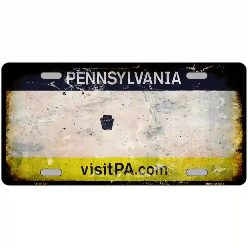 Pennsylvania State Rusty Novelty Metal License Plate 24" x 12" (LLP)