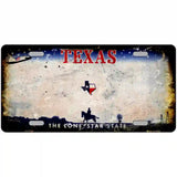 Texas State Rusty Novelty Metal License Plate 24" x 12" (LLP)