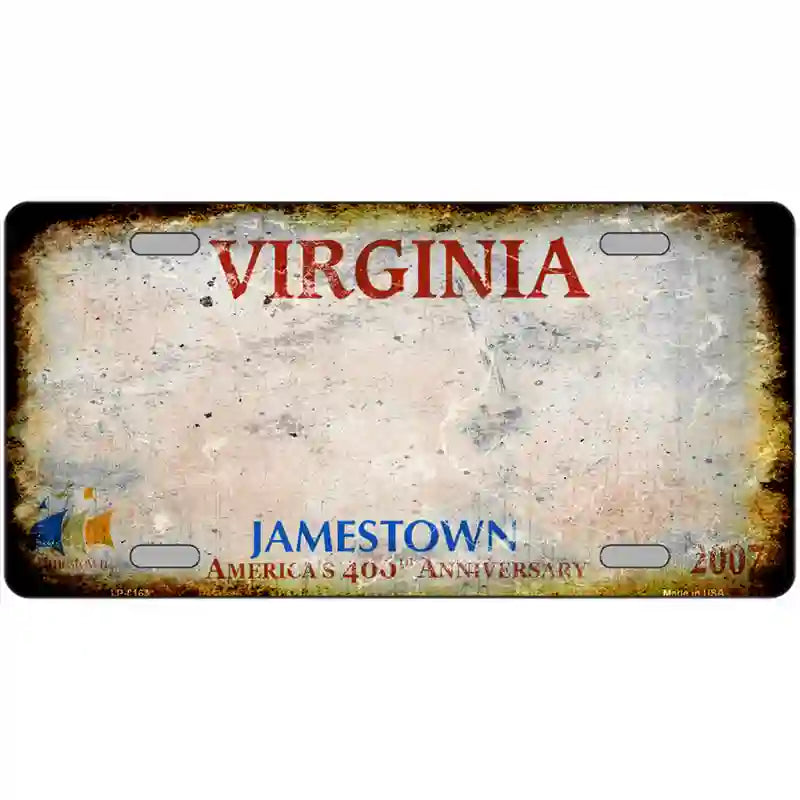 Virginia State Rusty Novelty Metal License Plate 24" x 12" (LLP)